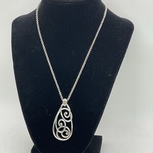 Brighton Rock and Scroll Silver Plated Swirl Pendant Necklace